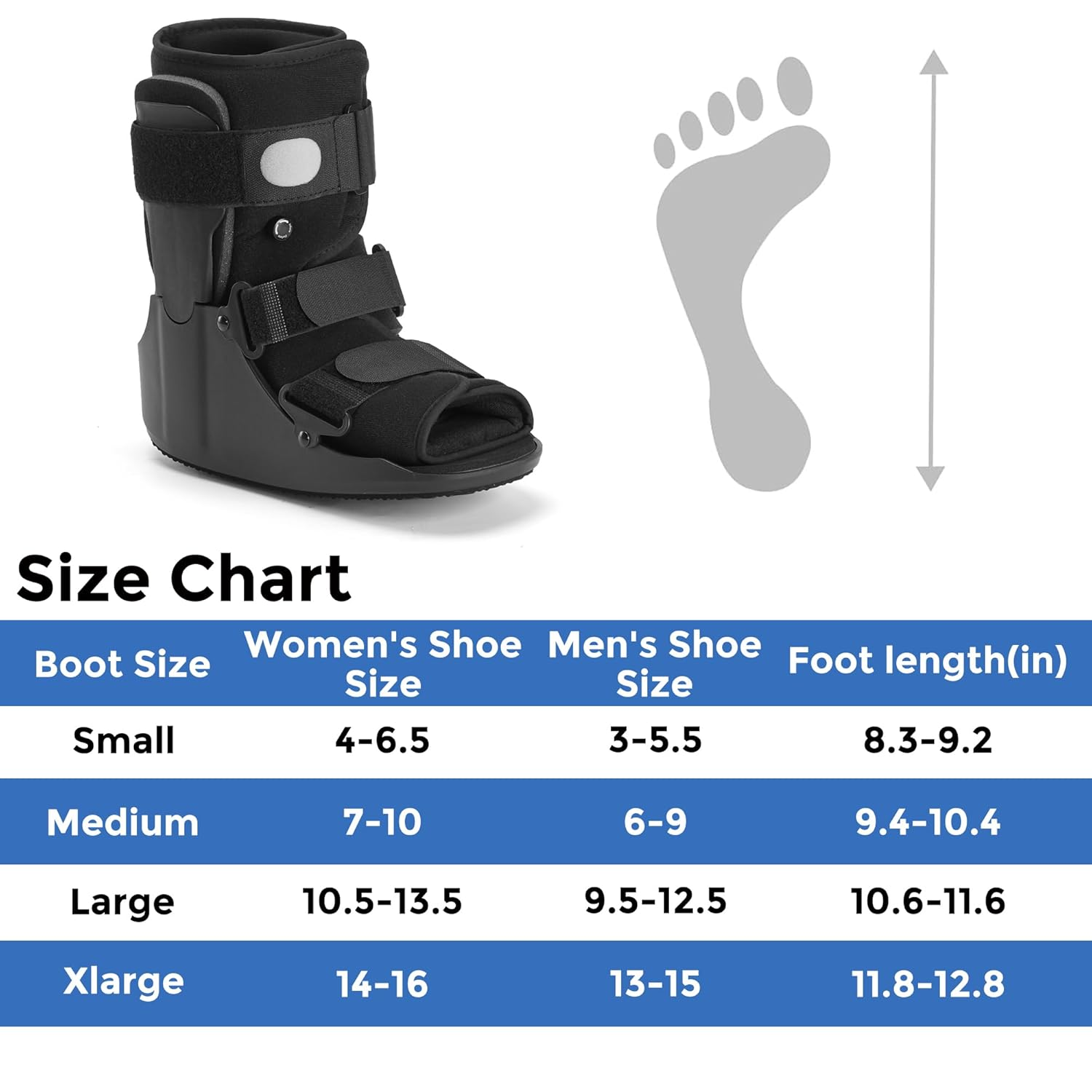 RAFSUN Air Walking Boot - Short Cam Walker Medical Foot Brace for Fractures, Sprains & Joint Injuries - Fits Left or Right Foot image number 3