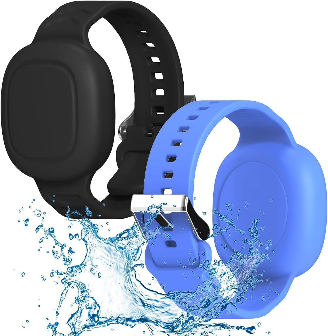 [2 Pack] Compatible for Tile Mate Bracelet Waterproof, Soft Silicone Wristband Holder Full Case Cover for Tile Mate (2022), Hidden Case for Child/Teen/Elderly