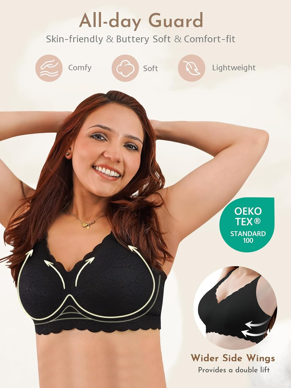 Nursing Bras for Breastfeeding, Seamless Ultra Comfort Maternity Bra, Natural Shape Pregnancy Bras for Women image number 5