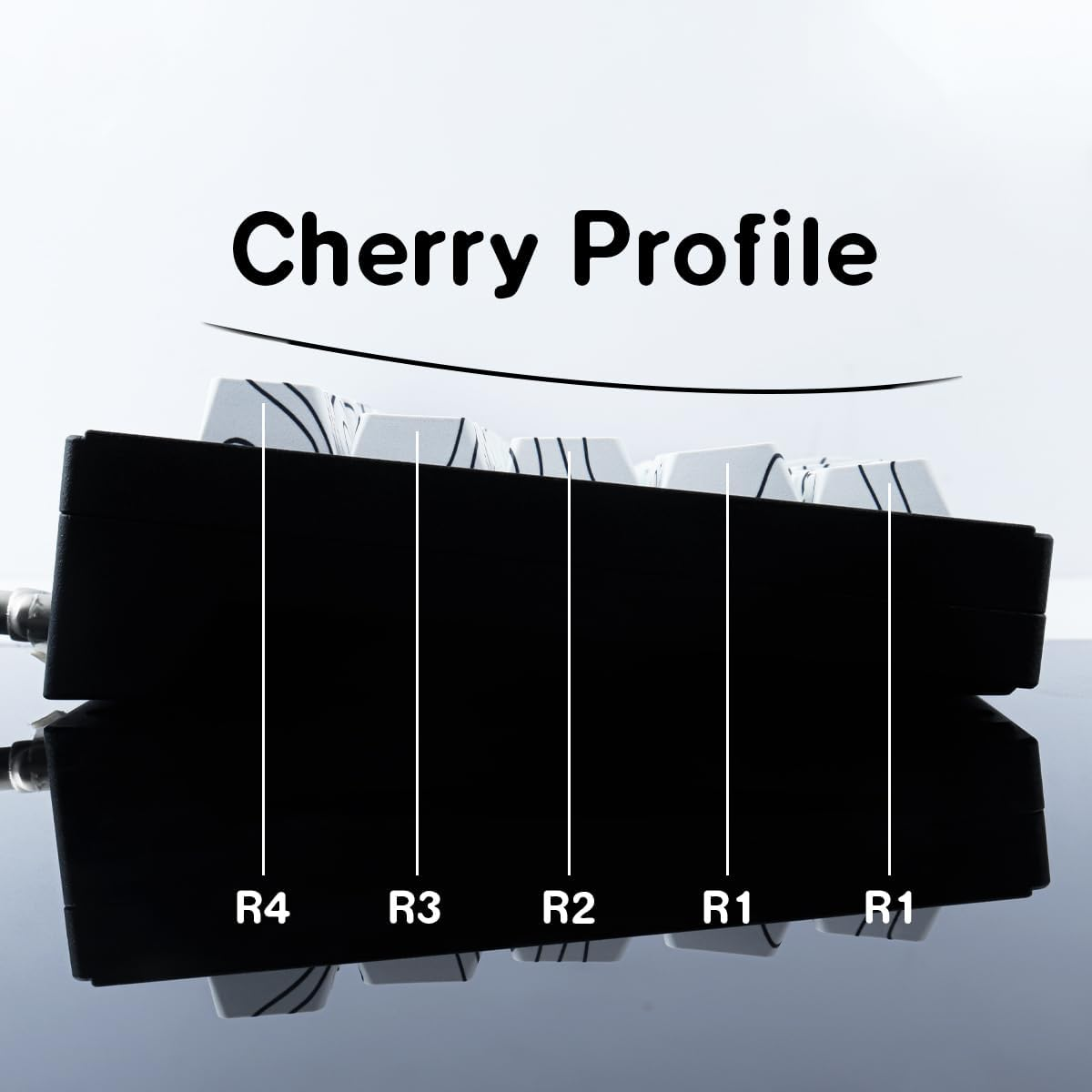 Tsungup Custom Keycaps,Pbt Side Printed Keycap Set - Shine Through,135 Keys Contour Line Cool Key Caps,Cherry Profile Keyboard Keycaps for Cherry MX Switches Mechanical Keyboards(White) - White image number 2