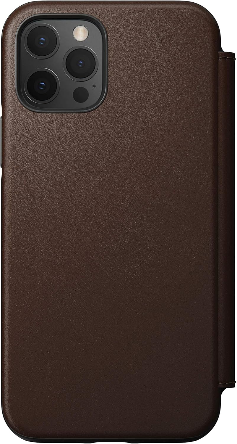 Nomad Rugged Folio Wallet Phone Case for Iphone 12 Pro - Magsafe Compatible, 10Ft. Drop Protection, Horween Leather - Rustic Brown image number 4