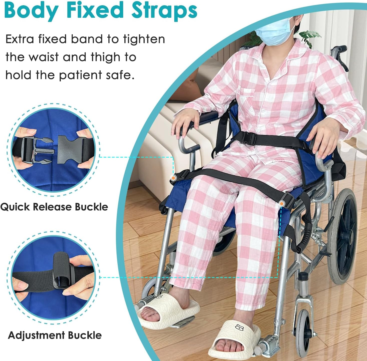 Patient Lift Stair Slide Board Transfer Emergency Evacuation Chair Wheelchair Belt Safety Full Body Medical Lifting Sling Sliding Transferring Disc Use for Seniors,Handicap (Blue - 4 Handles)