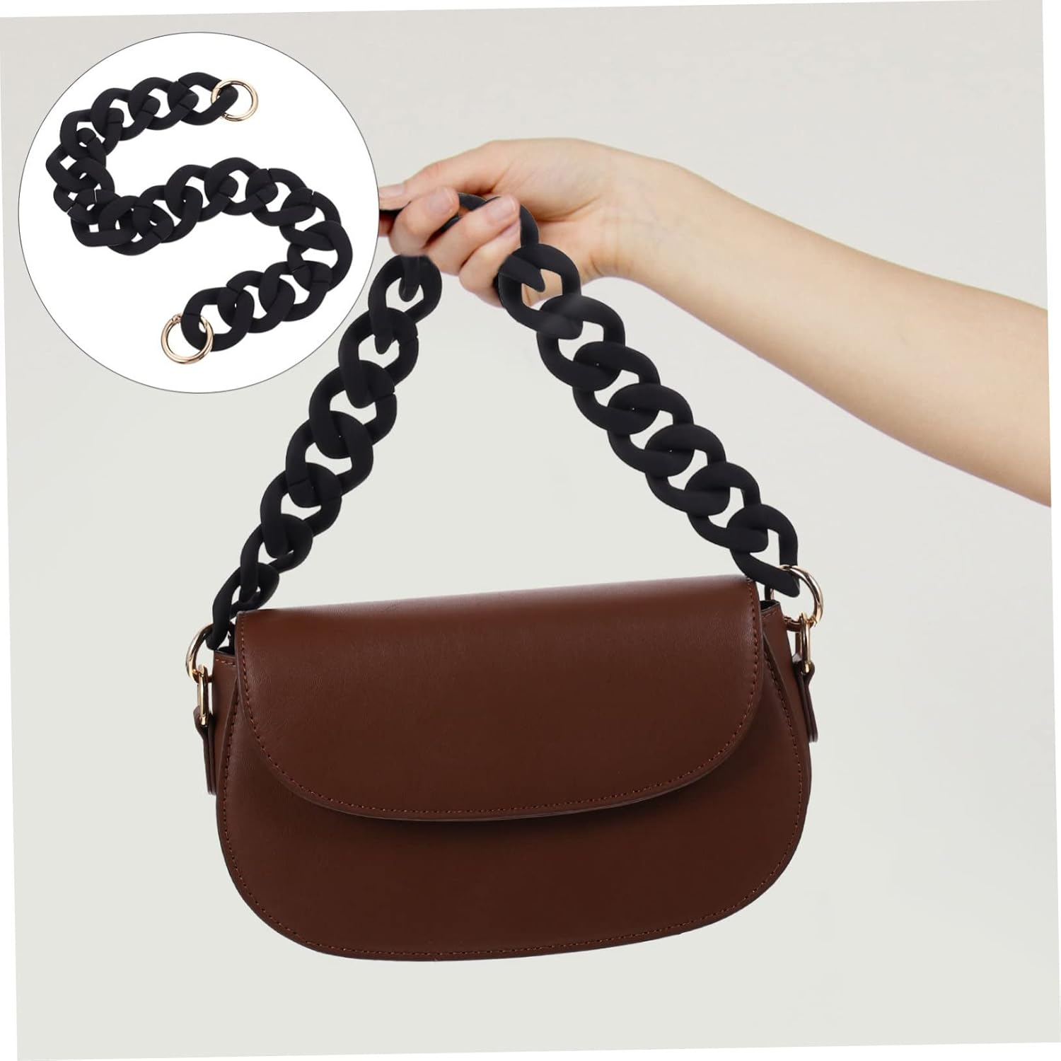 HEALEEP 3Pcs Resin Chain for Bag Match Style Hollow Out DIY Replacement Chain for Shoulder Bag Handbag Accessory image number 2