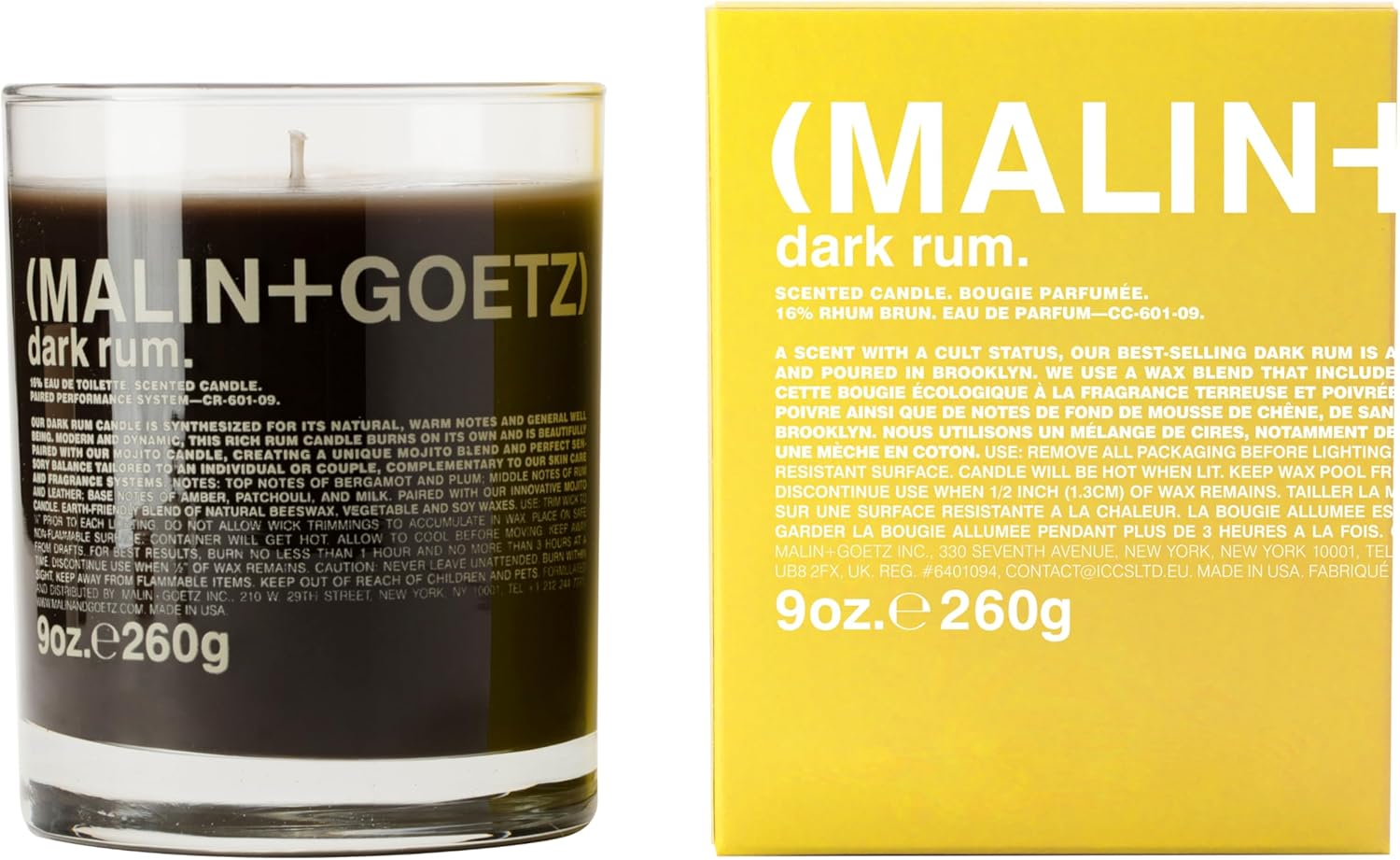 MALIN+GOETZ Women'S Dark Rum Candle, Dark Rum, Brown, 9.0 Fl Oz image number 4