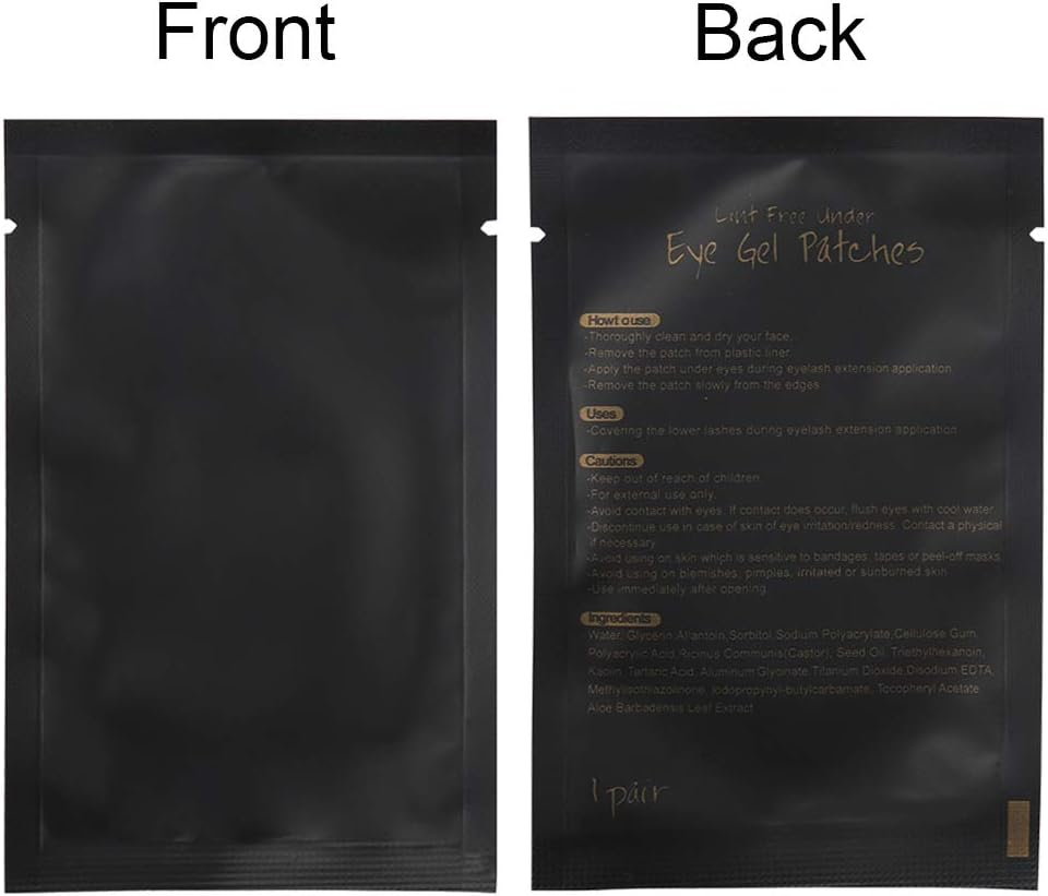 100 Pairs Eye Gel Pads, Lint Free under Eye Patches for Eyelash Extensions, Premium Eye Mask Beauty Tool Kit, Black-1 image number 6