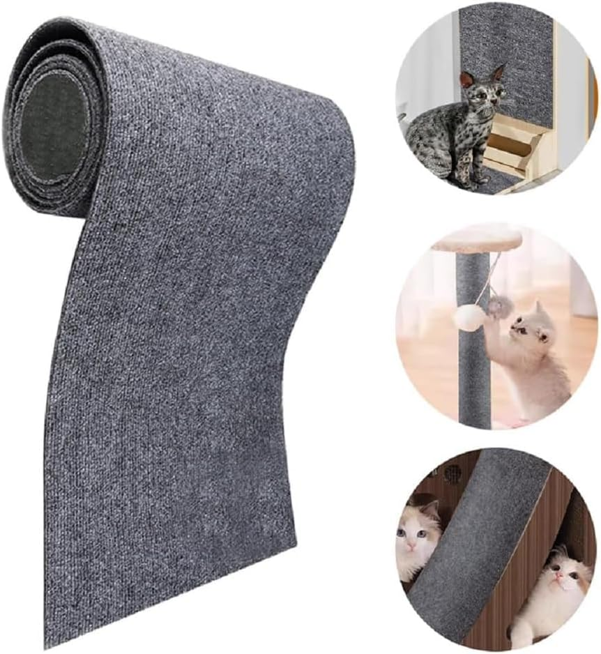Cat Scratching Mat, Cat Scratching Mat, Cat Wall Scratching Boards, Trimmable Self-Adhesive Cat Couch Protector, Cat Scratching Mat, Self-Adhesive Carpet Mat Pad Replacement (Dark Grey, 30 X 100 Cm) image number 2