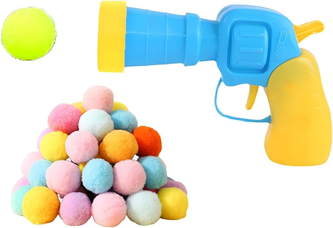 AIMALL Cat Toy Gun, Interactive Plush Ball Launcher, 1.18 Inch High Elastic Balls, Quiet Polyester Fur Ball Shooter for Cat Play and Exercise image number 2