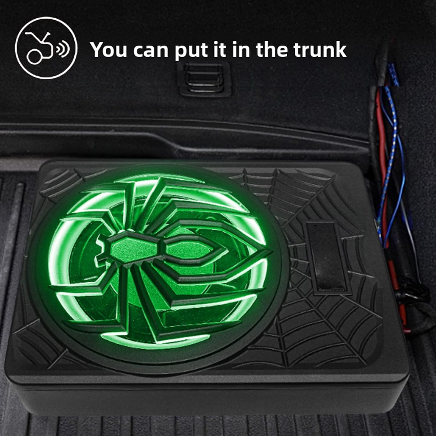 Jectse 1250W Peak Power Car Subwoofer with LED Light, Low Pass Filter, under Car Subwoofer, Vehicle, Fitment for Truck SUV image number 1