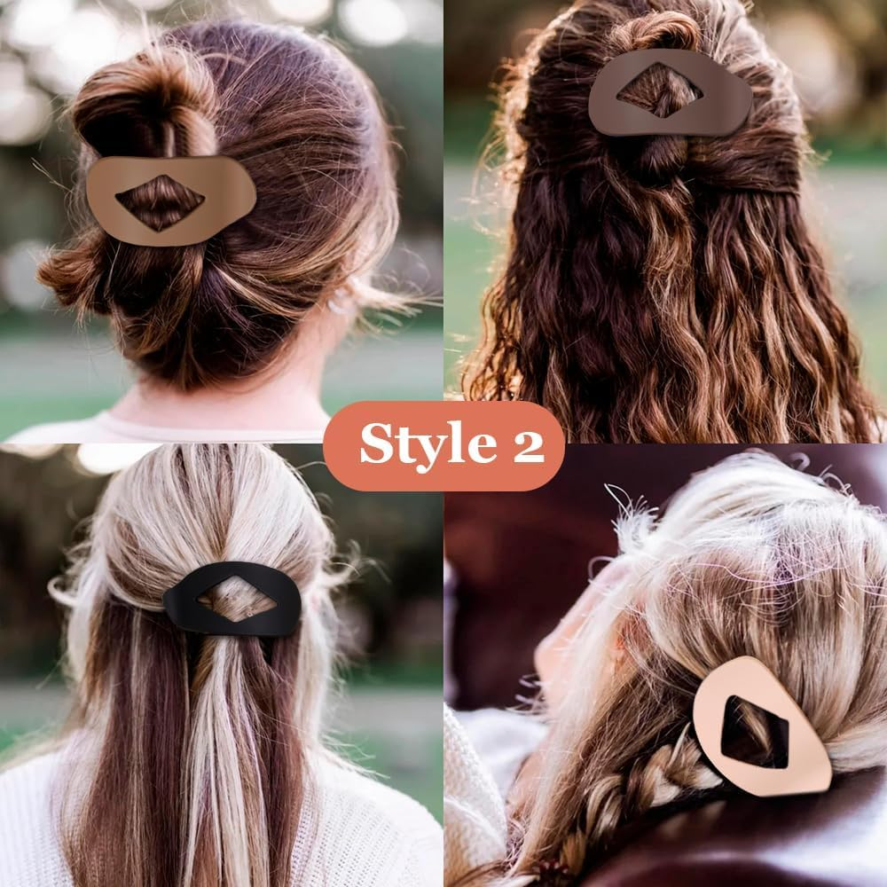 XFSRG Pack of 8 Flat Hair Clips, Oval Hair Clips, Strong Grip Duckbill Clips for Thin, Thick Hair, Simple Hair Accessories for Women (Multicoloured 2)