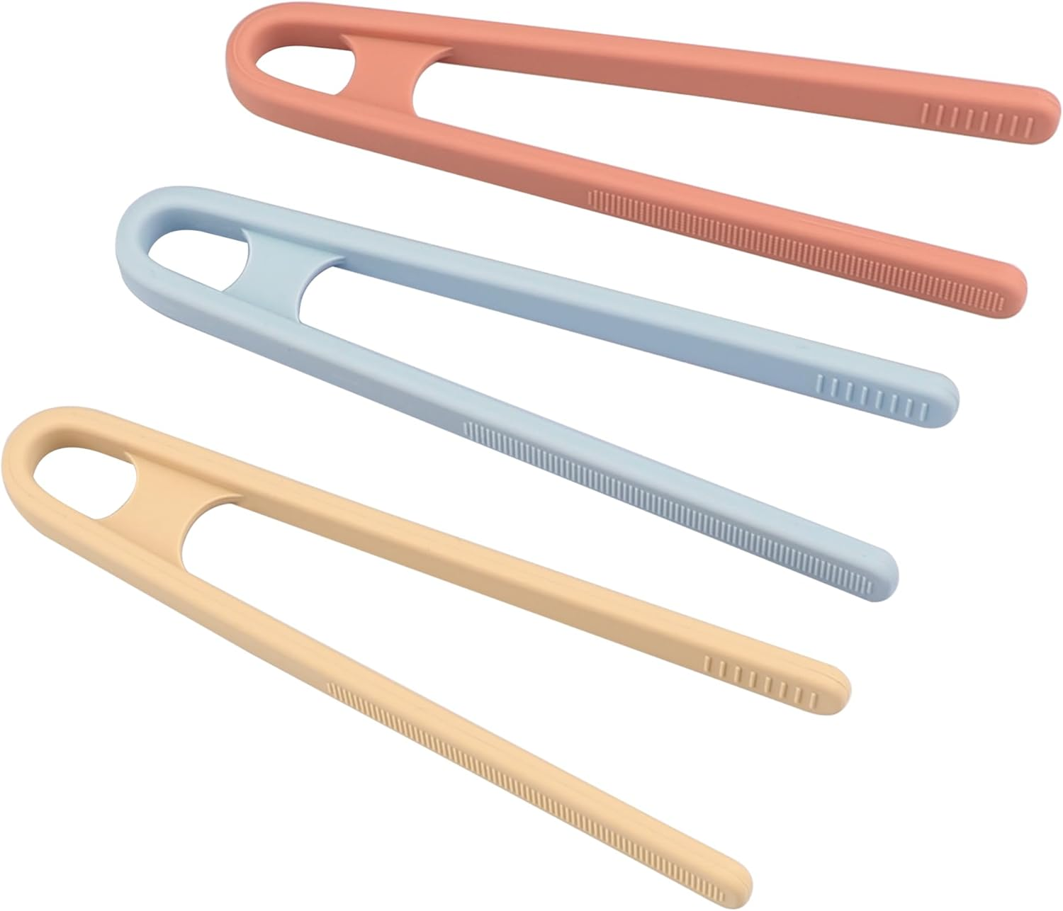 3 Pcs Silicone Mini Tongs 5.5 Inch 3 Color Small Tongs,Plastic Tweezers Toddler Tongs for Fine Motor Skills Sensory Toys and Accessories