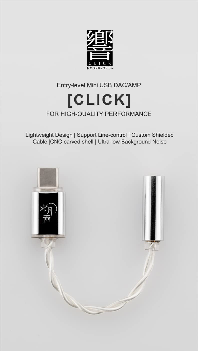 Moondrop Click DAC Amplifier Support Line-Control CNC Carved Shell Ultra-Low Background Noise Type C Entry-Level Mini USB DAC image number 2