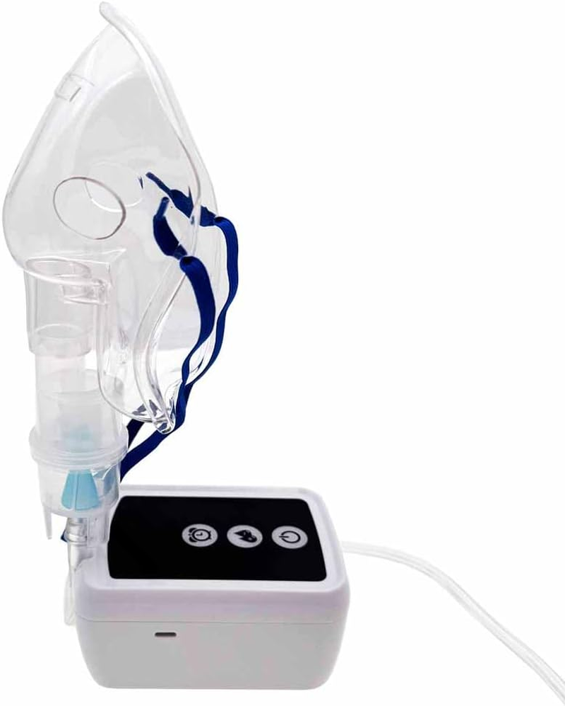 Portable Tabletop Compressor Nebuliser Nebulizer Machine for Adults and Kids Travel and Household Use, DC/AC Power Jet Nebuliser Inhaler Cool Mist for Respiratory Problem, Timer Digital Display image number 1