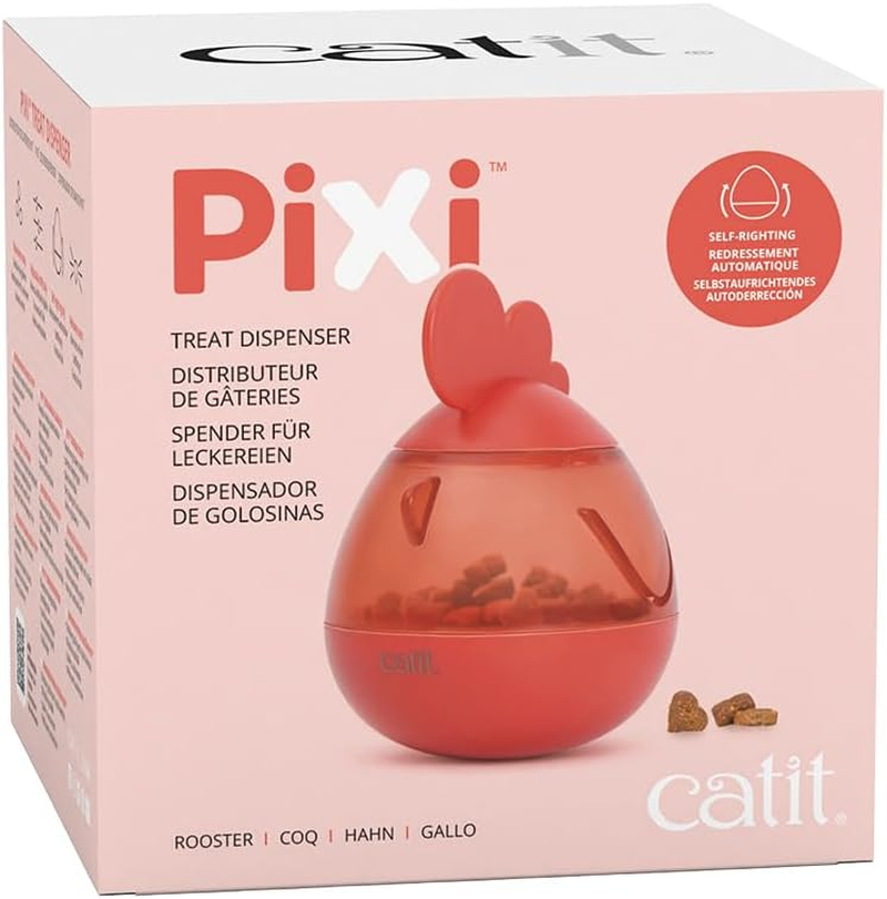 Catit PIXI Treat Dispenser, Interactive Treat Dispensing Cat Toy, Rooster image number 1