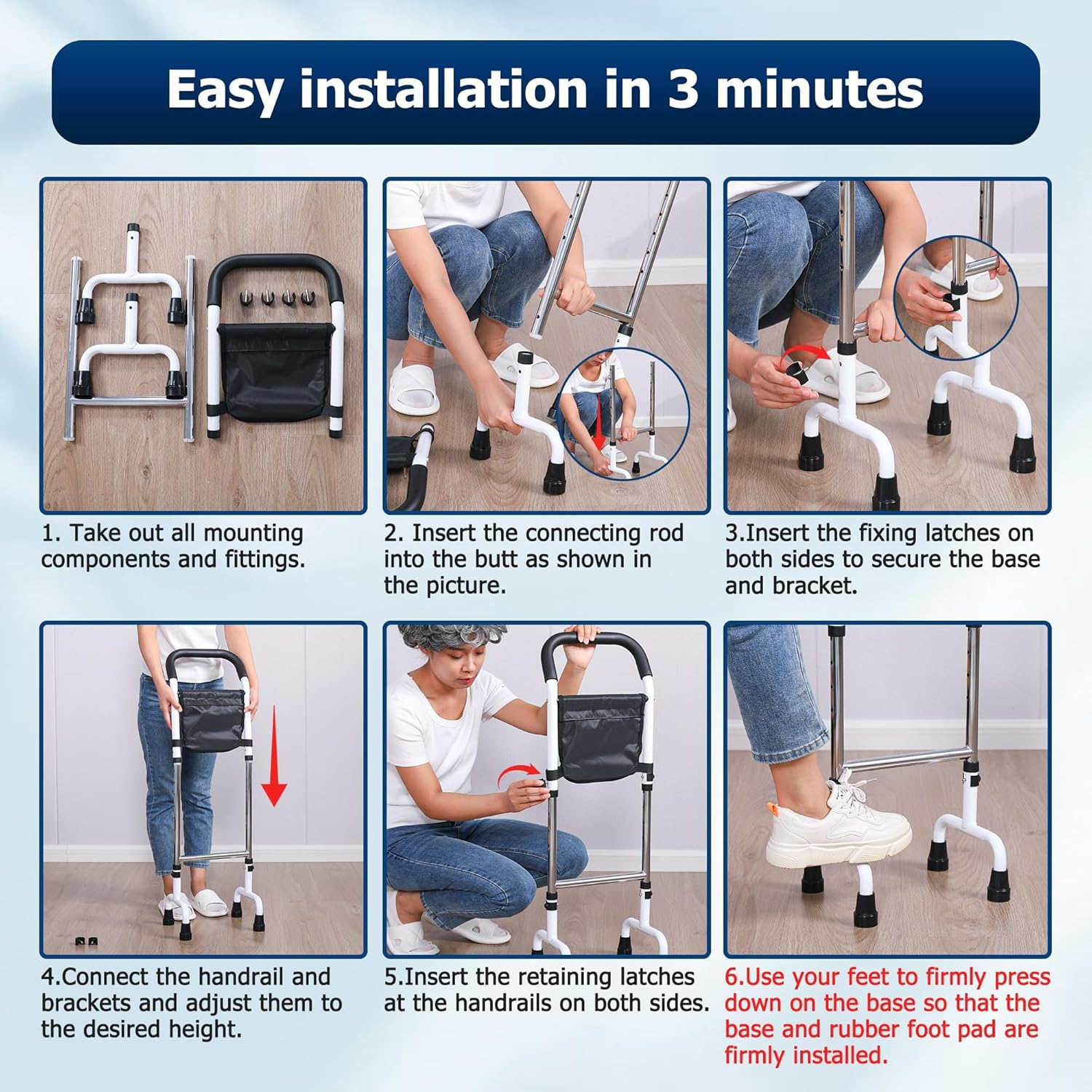Stand Assist-Mobility Standing Aid Rail for Couch, Chair, Bedside, Toilet. Assistance Handle for Seniors and People with Limited Mobility. Safety Grab Bar for Standing, Walking image number 5