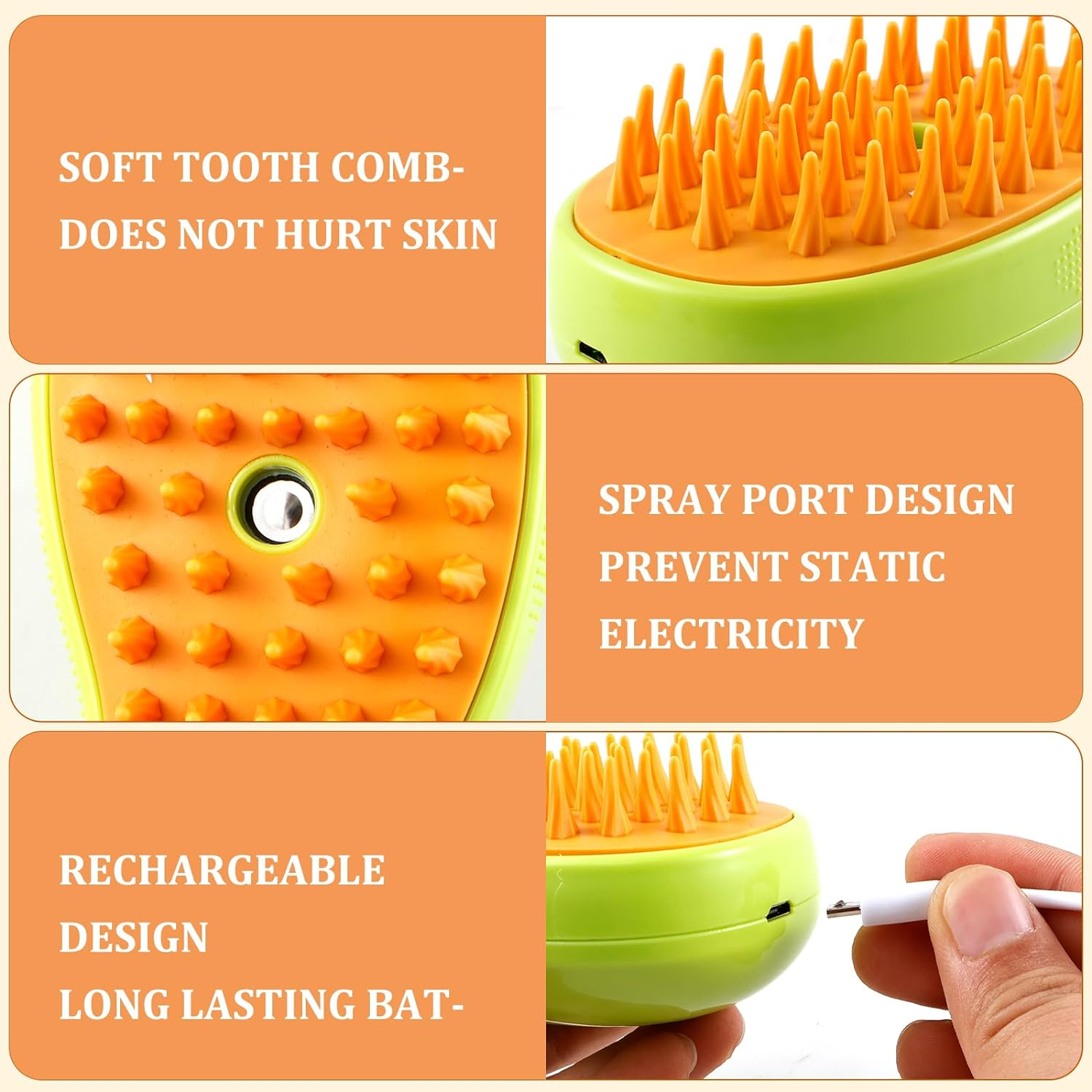 Steamy Cat Brush, 2024 New 3 in 1 Multifunctional Steamy Cat Hair Brush, Spray Dog Grooming Brush for Shedding with Solution, Pet Massage Brush for Removing Tangled Loose Hair (01) - 02 image number 6