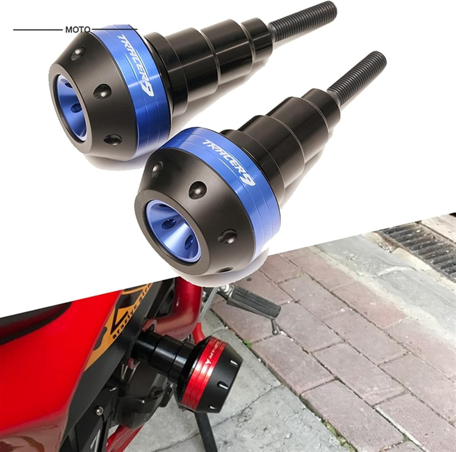 Motorbike Frame Sliders for Yamaha Tracer9 Tracer 9 Gt 9GT 2021 2022 Motorcycle Accessories Frame Slider Crash Falling Protection with LOGO Tracer9Gt (Color : Red) image number 2