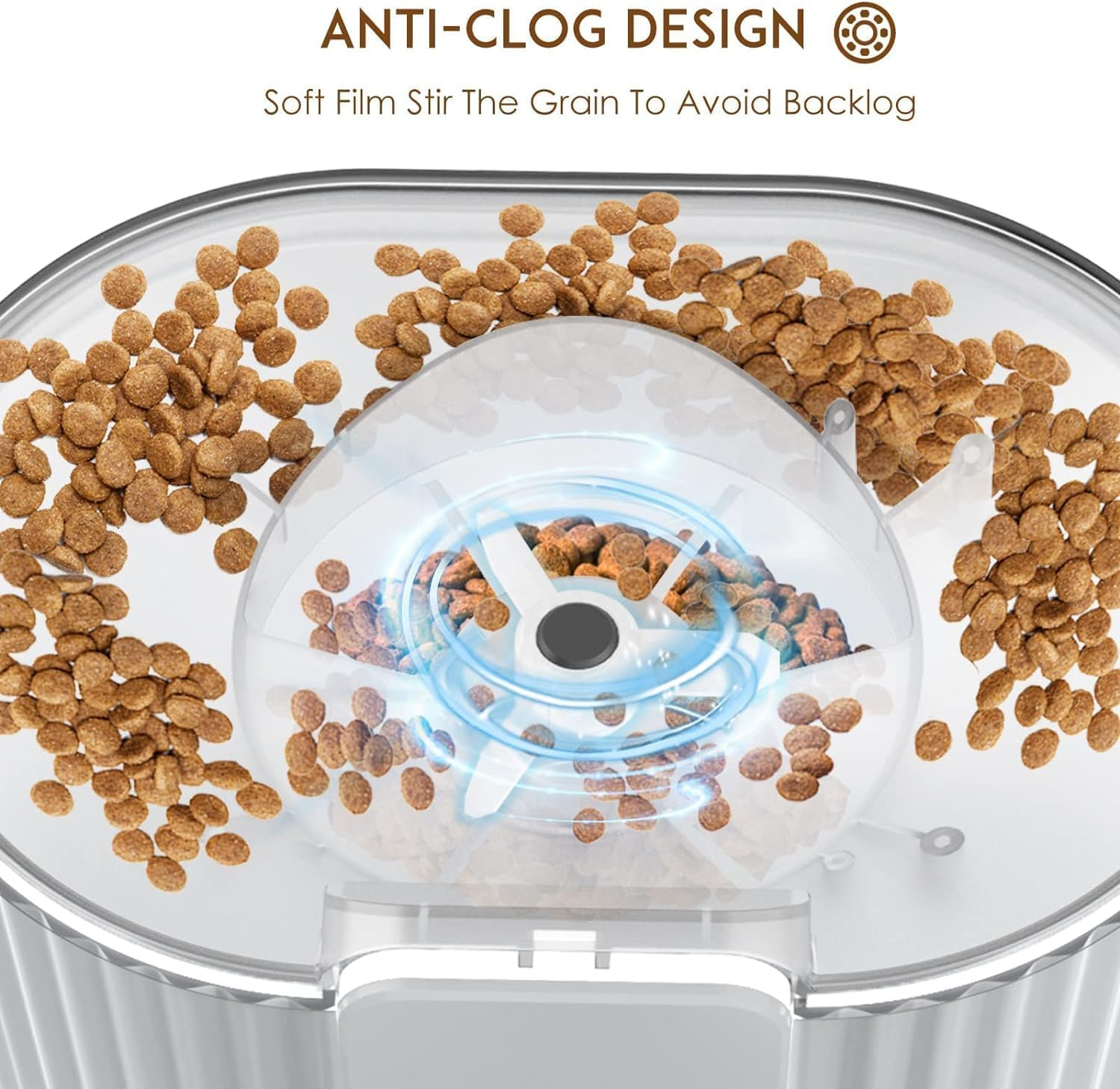 Xversion Automatic Cat Feeders with APP: Wifi Pet Food Dispenser for Cat & Small Dog, Smart Timed Auto Pet Feeder, Portion Control- Battery and Plug-In Power up to 10 Meals per Day (15 Cup) - White image number 3