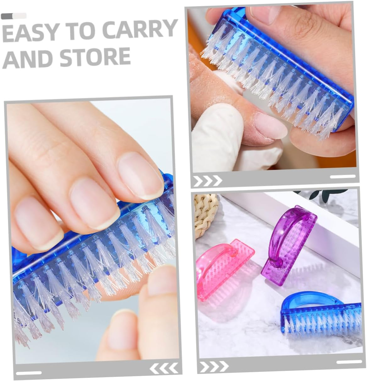 Iplusmile 12Pcs Handy Fingernail Brush Handle Grip Nail Brush for Kitchen Bath Use image number 5