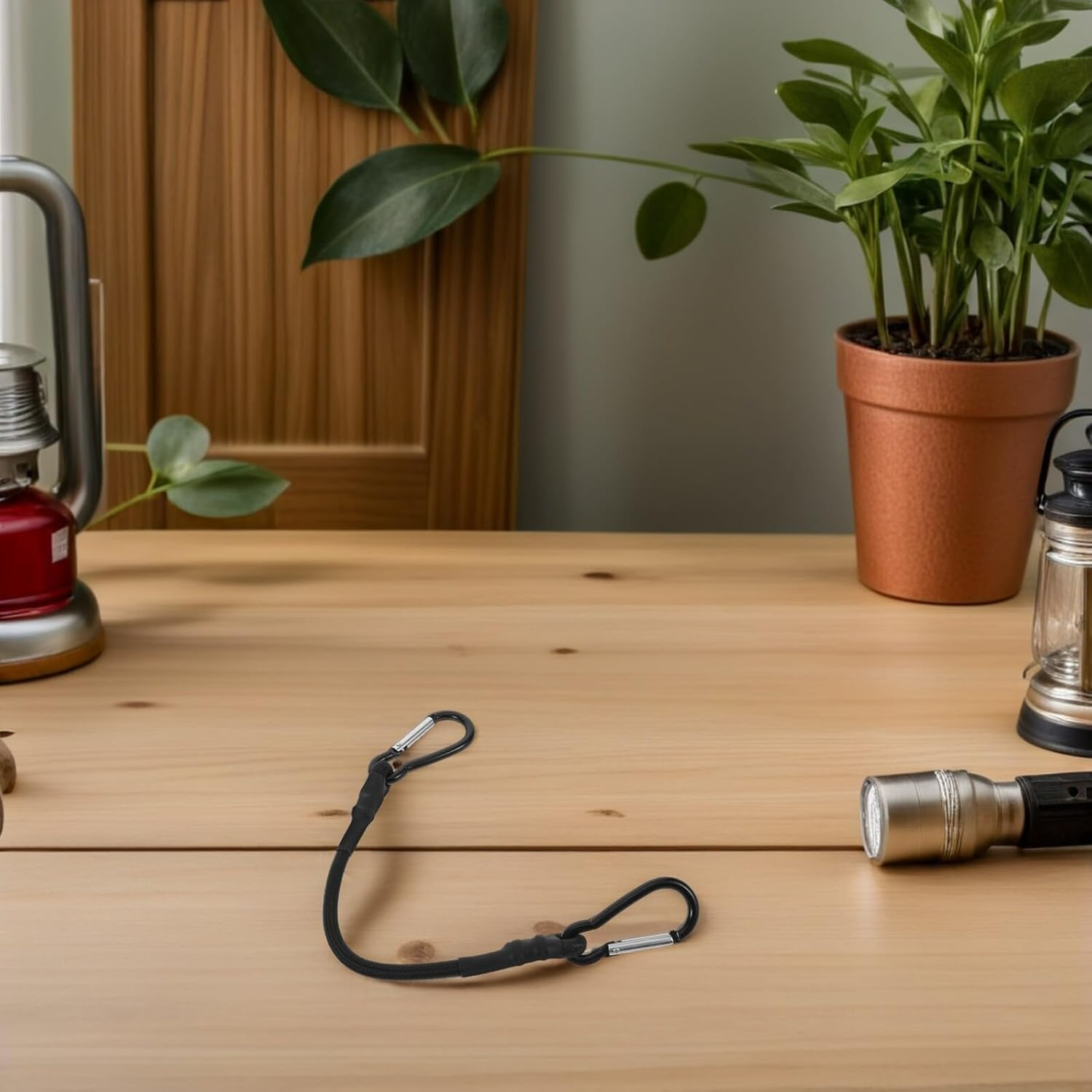 WHAMVOX 8Pcs Heavy Duty Rubber Bungee Straps with Carabiner Hooks Weather-Resistant Outdoor Elastic Cord Pack for Secure Cargo Luggage Camping Gear Travel and Hunting Organization image number 2