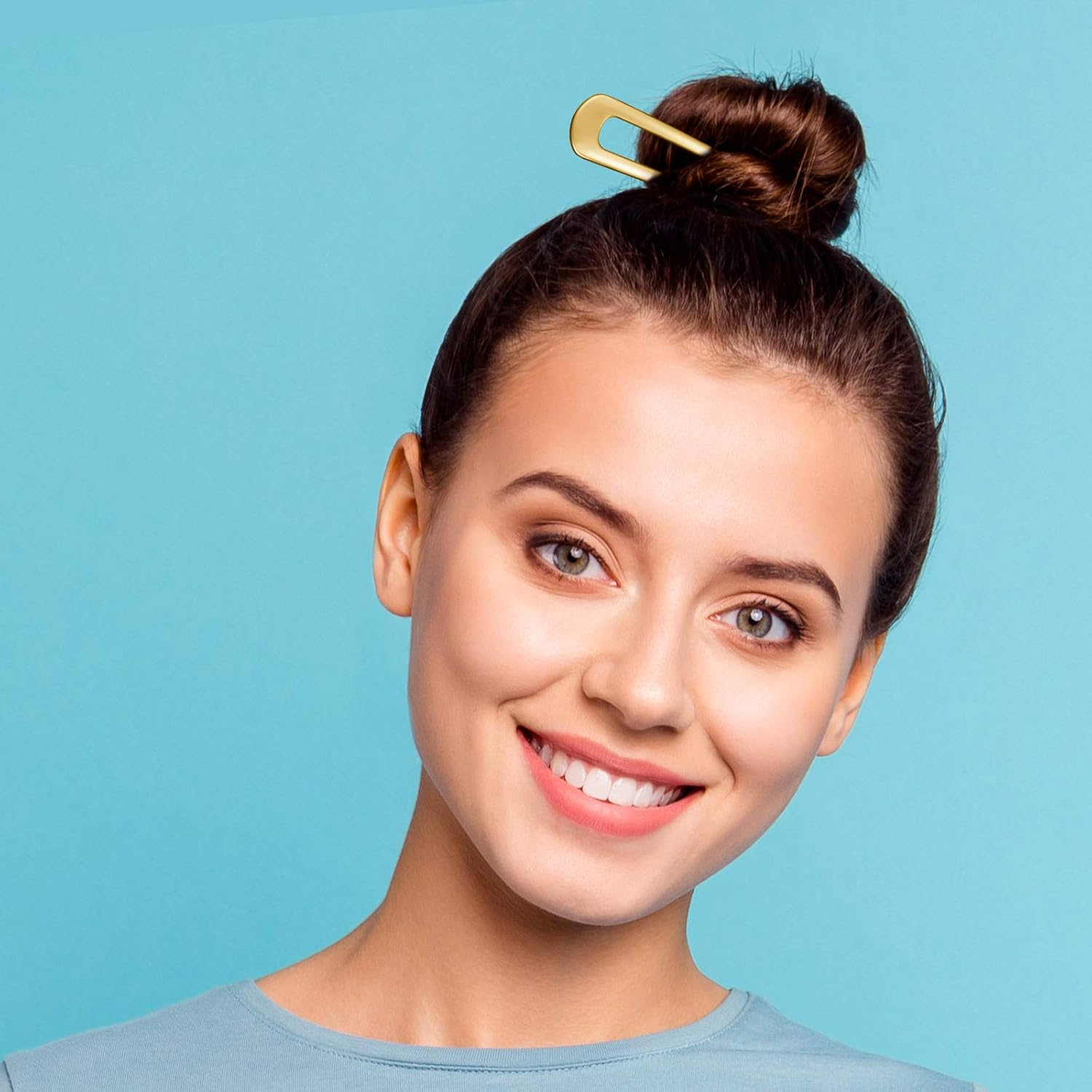 WILLBOND 6 Pcs French Hair Pins for Women French Twist Hairpins 4 Inch Metal Hair Forks U Shaped Long Chignon 2 Prong Sticks Hairpin for Lady Hairstyle Accessories(Gold, Silver) image number 4