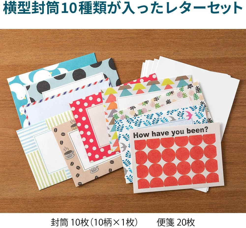 Midori 86763006 Letter Set, 763, Gassa, 10 Pattern Envelopes, Red image number 4