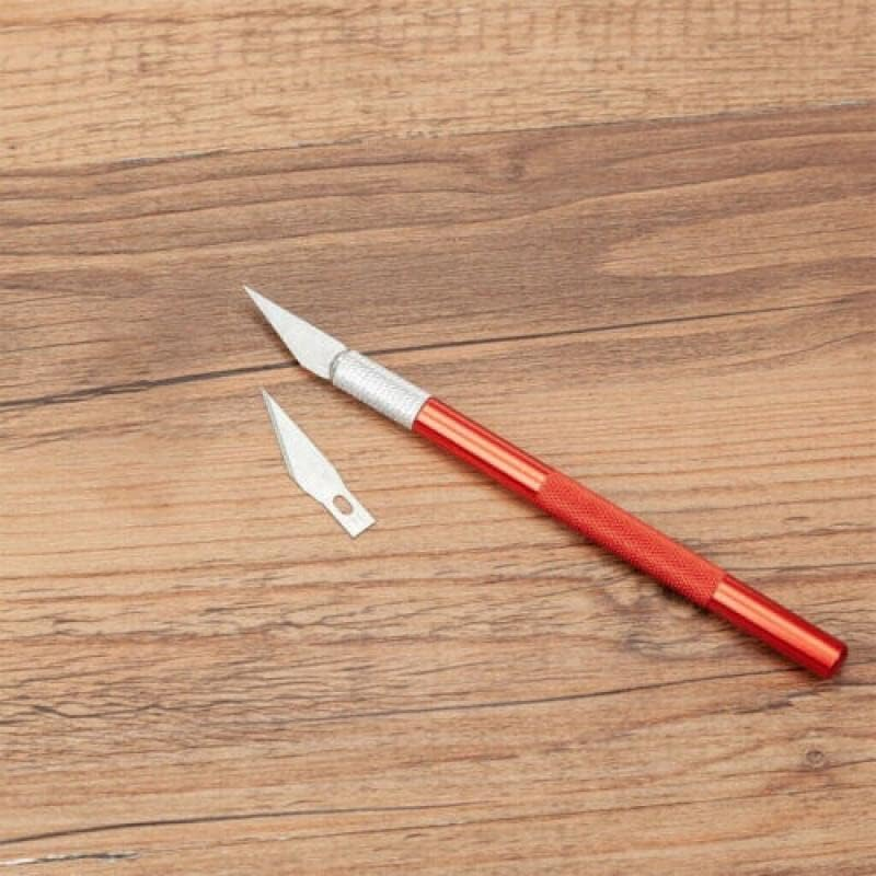 Precision Craft Knife with Metal Handle, Engraving Tool for Paper Cutting and Phone Repair, Includes 5 Sharp Scalpel Blades (Silver) image number 5