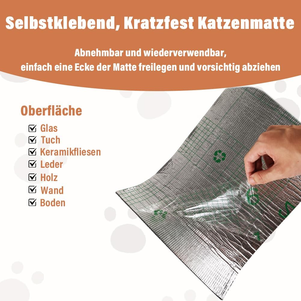 2 Pieces Climbing Cat Scratcher Stickers, Self-Adhesive Scratch Mat Cat Wall, DIY Scratch Mat Cat, Scratch-Resistant Protection, Furniture Floor Protection, Cat Scratching Board (Dark Grey, 30 X 100