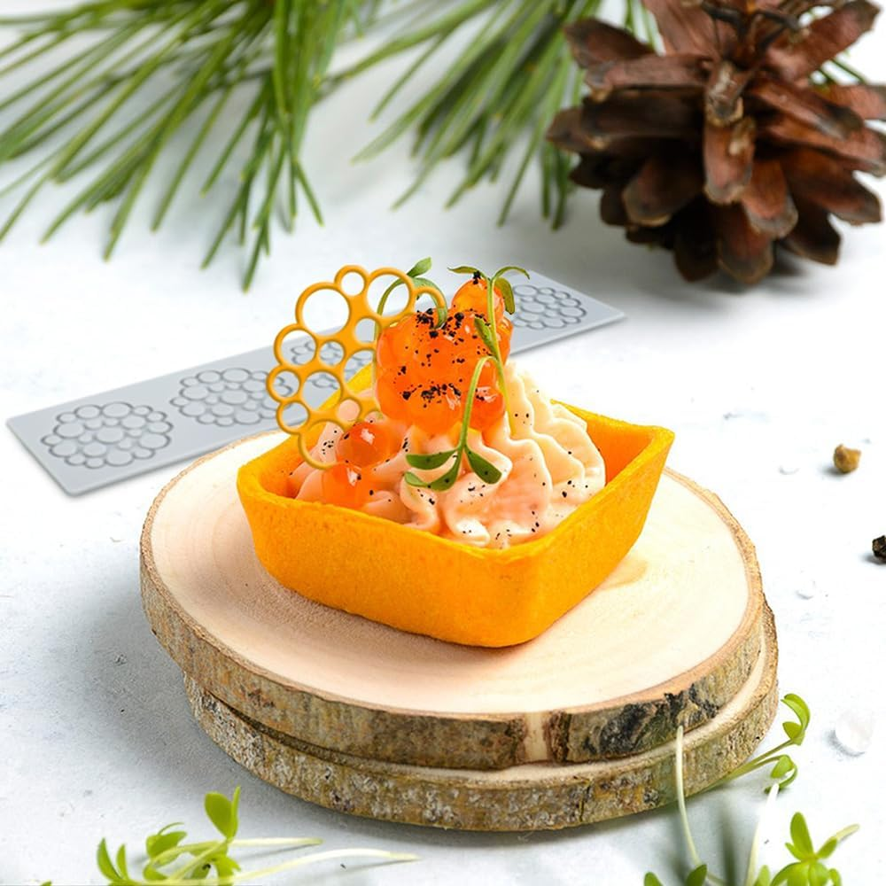 Yapithome Pack of 2 Silicone Lace Mat, Silicone Fondant Lace Mat, Silicone Mould Baking for Baking, Sugar Craft, Cake Decoration, Plate Decoration image number 5