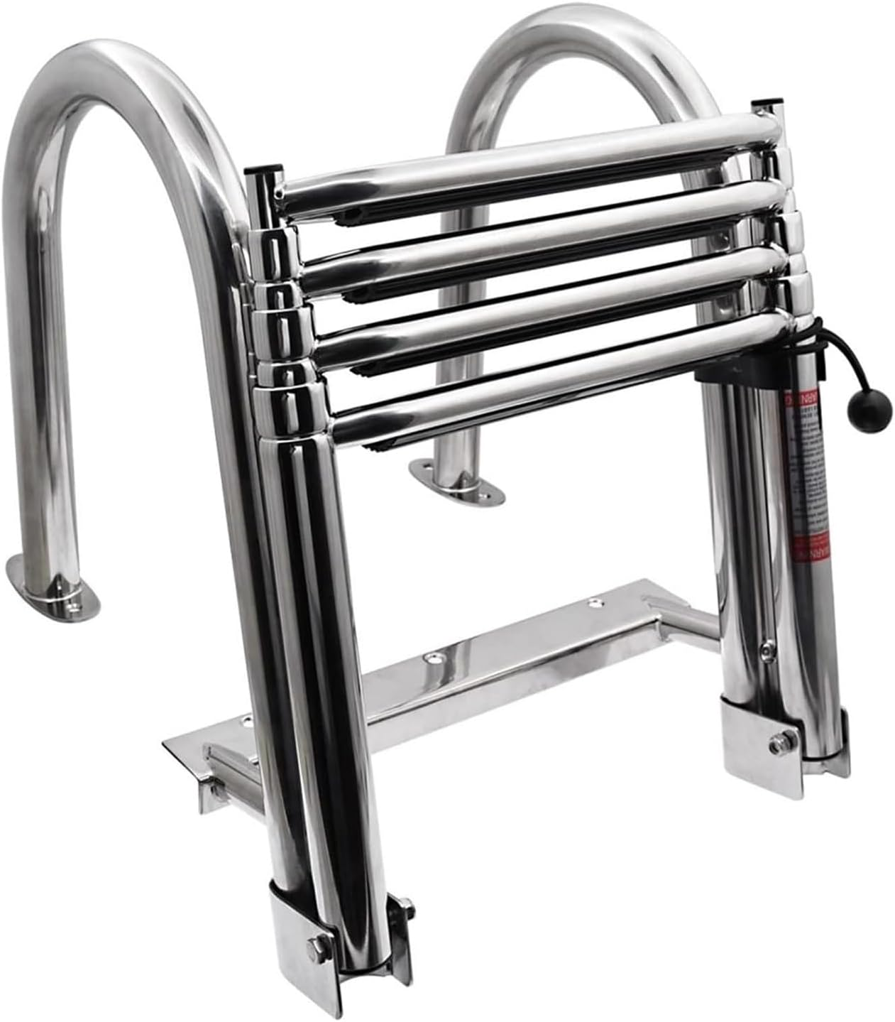 Stainless Steel Pool Ladder,Boat Pool Ladder 4 Steps Bathing for Swimming/Deck Boat,Folding Dock Boat Ladders 4 Step,Stainless Steel Pool Ladder with Wide Step & Handle image number 1