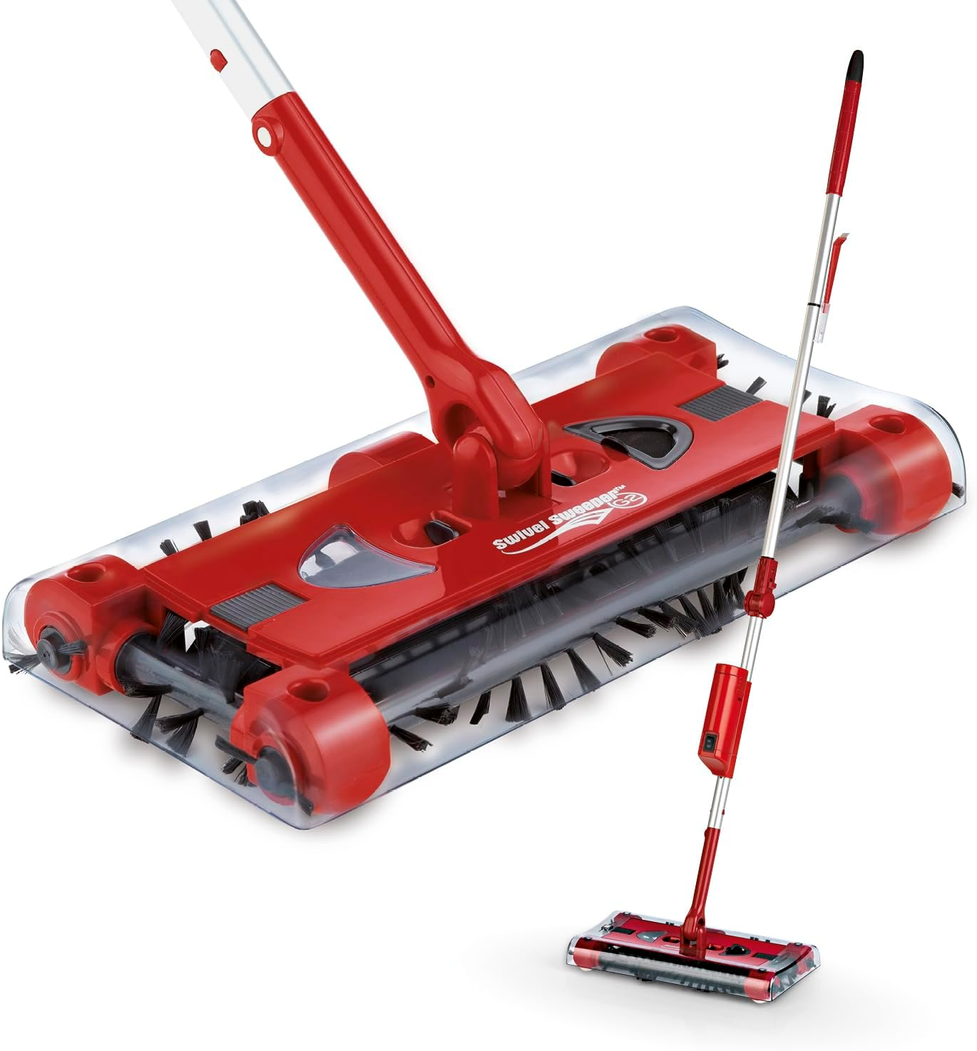 Swivel Sweeper Battery Broom - Easily Pick up Crumbs - Cordless, Bagless & Rechargeable - Floor Sweeper with Hinged Coupling & 360&deg; Rotation - Maximum Flexibility - Effortless Cleaning image number 1