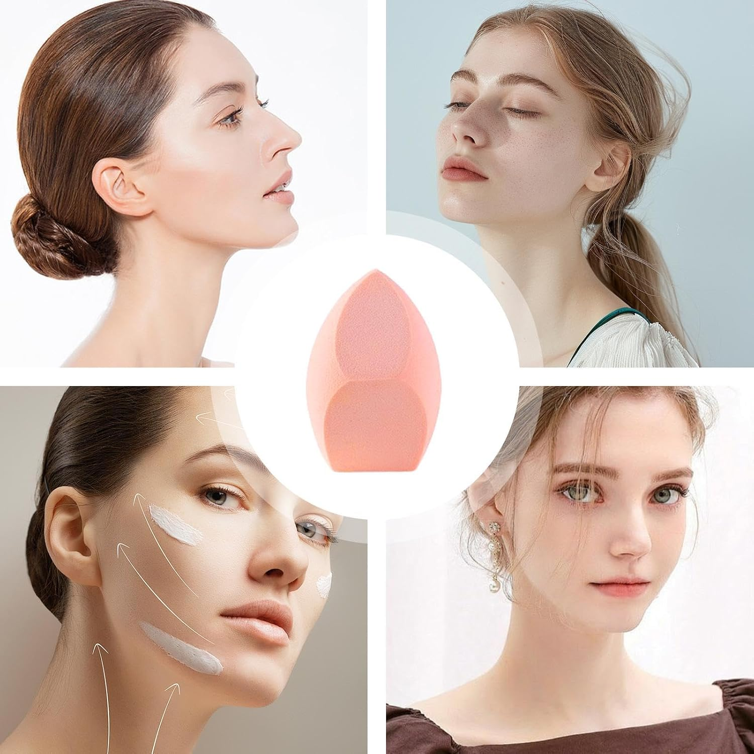 Generisch Makeup Sponge for Foundation, Blending Sponge - Triangular, Polyurethane, Three-Cut Grapefruit Paint OPP, All Skin Types - Applying Foundation, Concealer, Blending Liquid or Powder Cosmetics image number 2