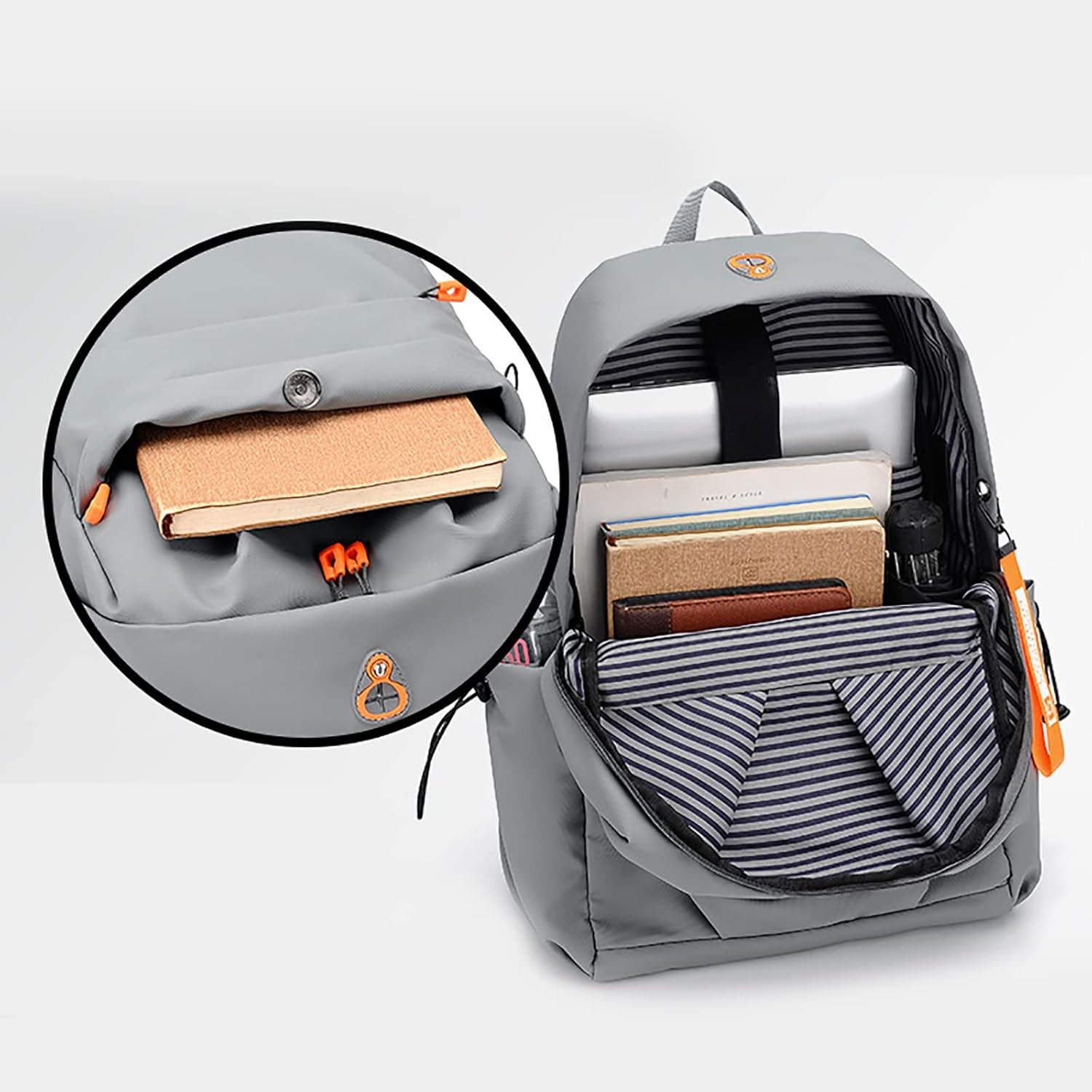 Laptop Backpack for Women Travel Backpack BAGSMART 15.6 Inch Computer Back Pack with USB Charging Port School Bookbag Grey image number 5