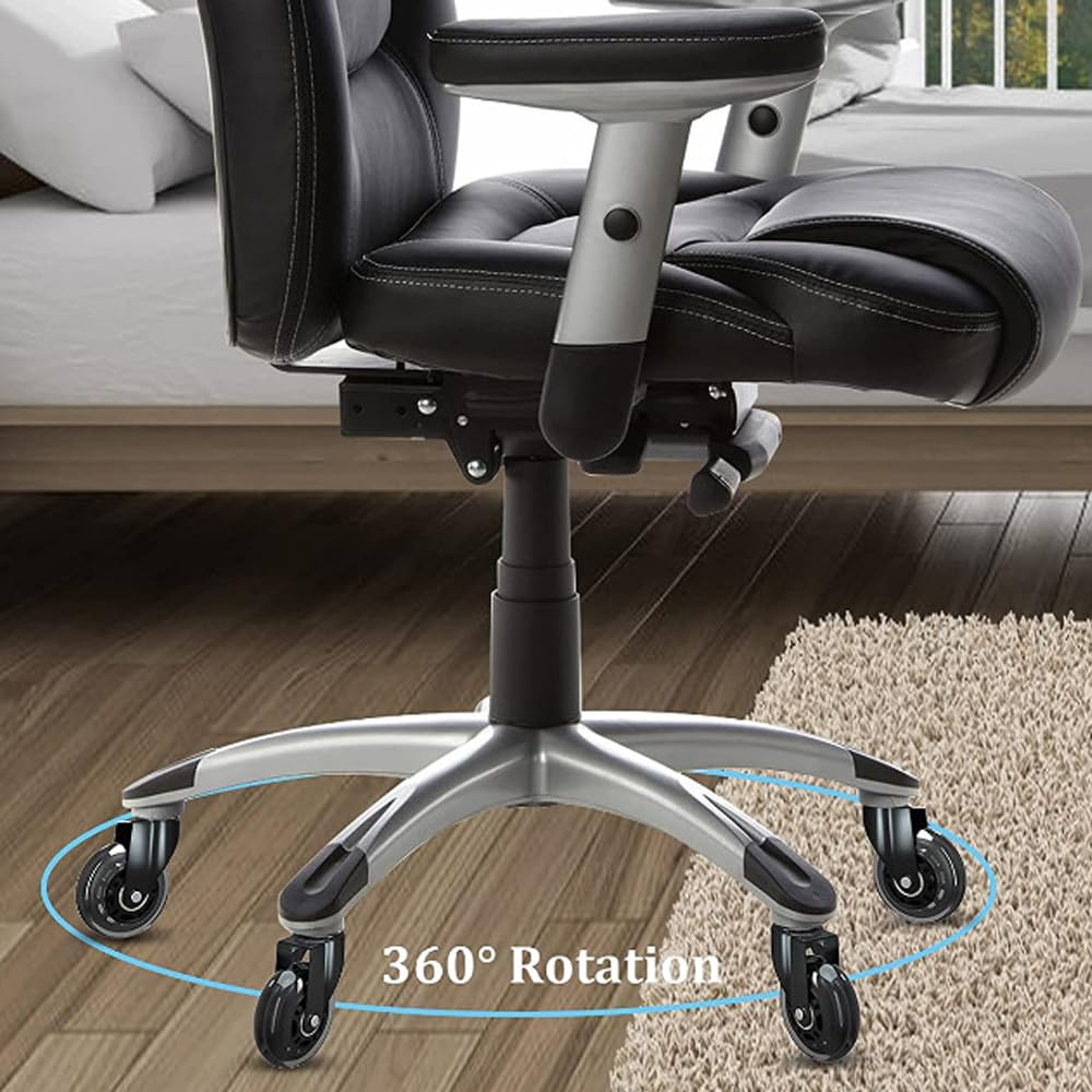 Office Chair Wheels (Set of 5) &ndash; 3" Heavy-Duty Replacement Casters for Hardwood & Carpet &ndash; Silent Rollerblade Wheels, 7/16" X 7/8" Stem, Black &ndash; Universal Fit for Ergonomic Chairs (Black) image number 5