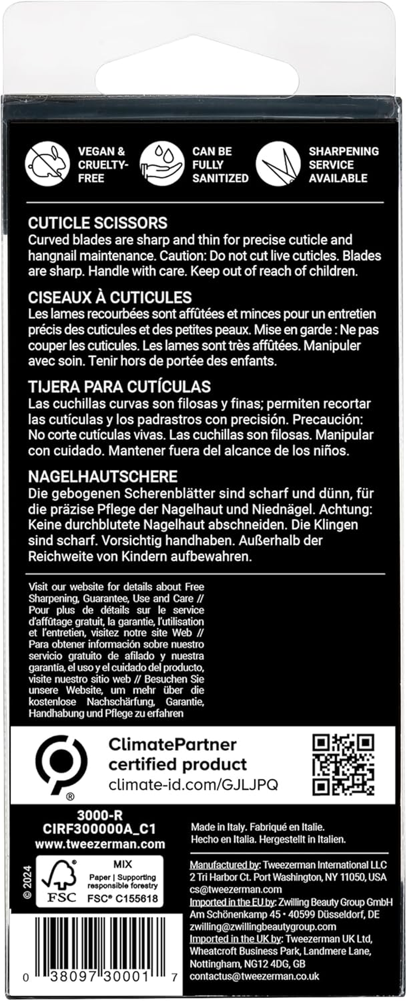 Tweezerman Long Lasting Sharp Cuticle Scissors, Nickle Plated image number 2