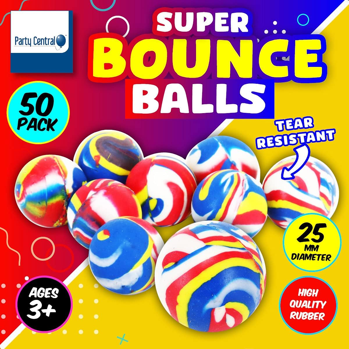 Party Central Bouncy Balls (Pack of 10) image number 4