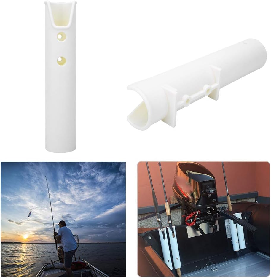 Single Hole Fishing Rod Bracket Plastic Holder with Drain Hole Lightweight for Easy Storage and Transport Vertical Mounting Option White image number 3