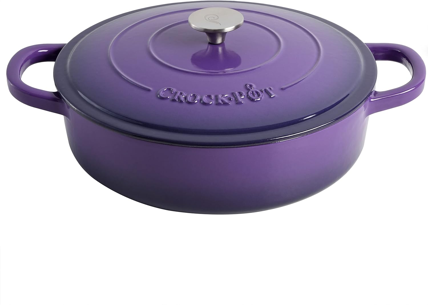 Crock-Pot Artisan Enameled Cast Iron Braiser W/Lid, 5 Quart, Lavender Purple image number 6