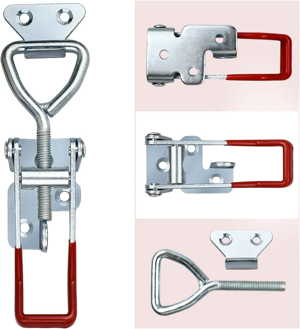 2 PCS Heavy Duty Toggle Clamp Latch 4003 Adjustable Latch Hardware, 1320Lbs Holding Capacity, Quick Release Pull Latch Clamp for Box Case Trunk, Industrial Equiipment, Smoker Door and More (7.5Inch) image number 5