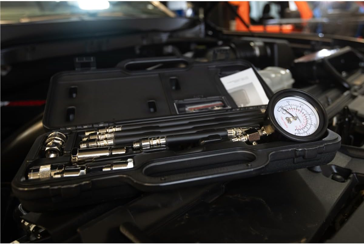 Mityvac MV5530 Engine Compression Test Kit, Manual Pressure Release, 2-3/4 In. Bourdon Tube Gauge, Quick-Disconnect Coupler, Includes Threaded Adapters for Motorcycles, Marine and Small Engines image number 5