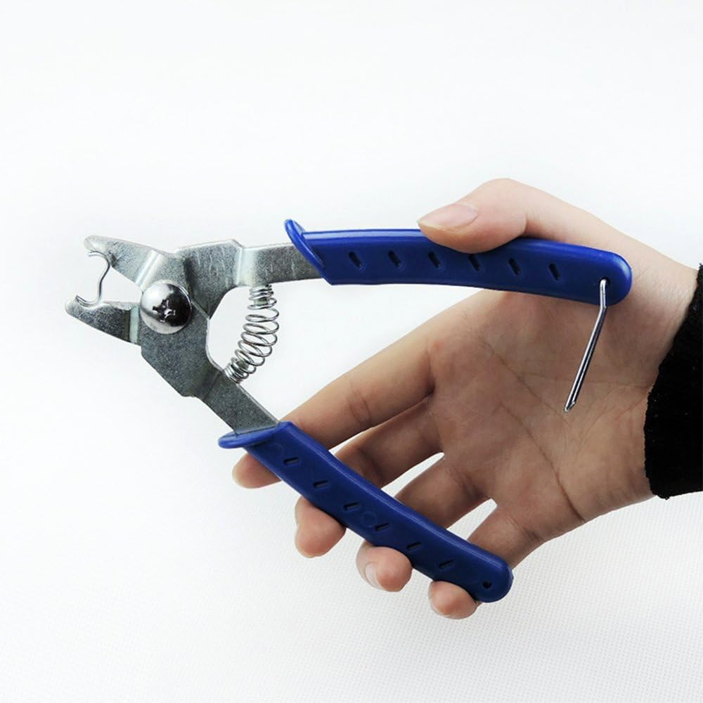 Hog Ring Pliers with 600Pcs M Nail Clips for Chicken Quail Pigeon Pet Cage Poultry Clamp Installation Tools Fences Netting Tags Traps Cage image number 3