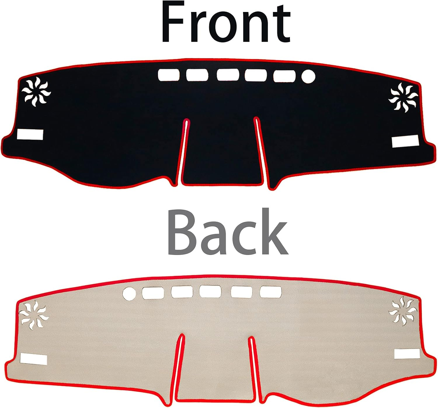 SENSHINE for Toyota RAV4 Accessories 2019 2020 2021 2022 2023 2024 2025 Dashboard Cover Center Console Cover Dash Mat Carpet Protector Sunshield Cover Custom Fit, Red Trim