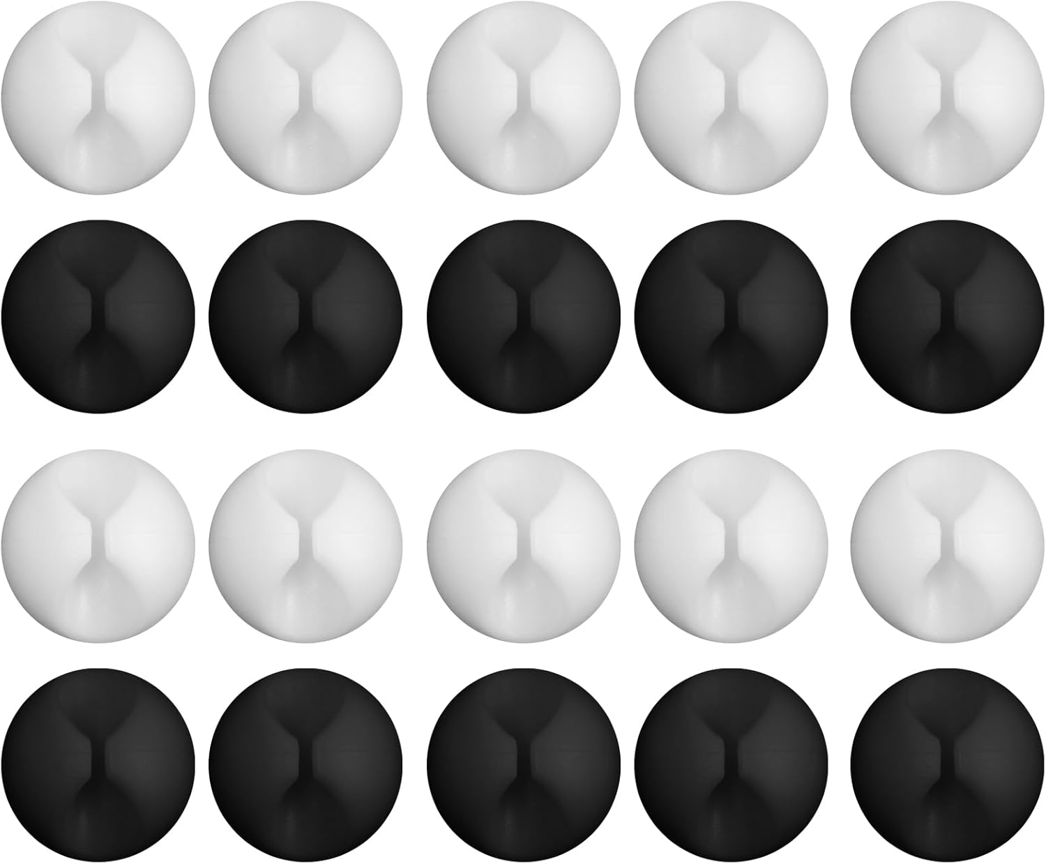 AIAOO Cable Tidy Clips, White Cord Organiser for USB Charging Power Mouse PC Cords - Strong Adhesive Cord Holder for Desktop Office Bedroom Electrical Cable & Wire Management (Black and White, 20) image number 4