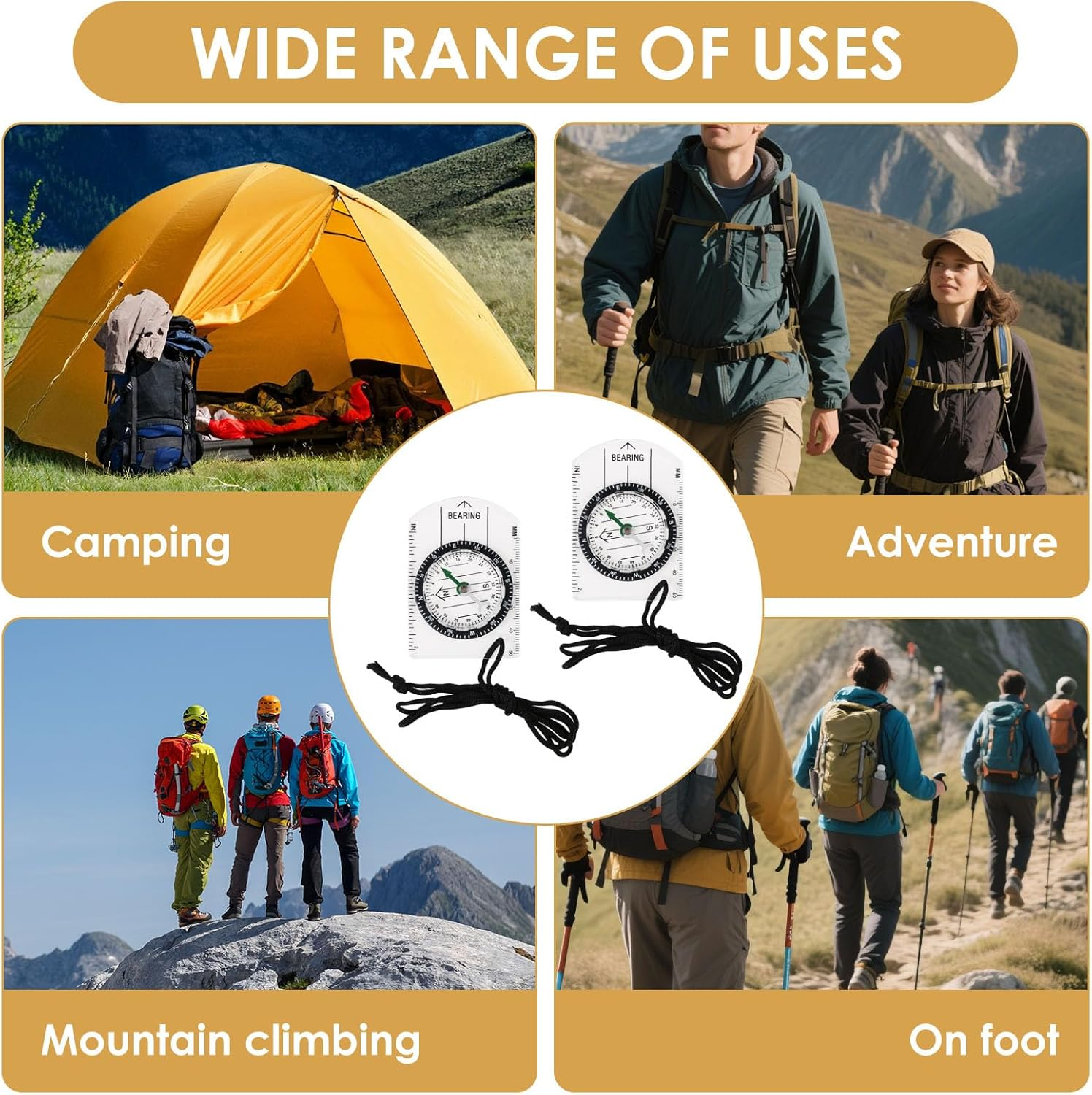 2-Pack Professional Baseplate Ruler for Hiking | Map Ruler with Scale & Lanyard | Precision Navigation Tool for Camping, Trekking & Orienteering image number 6