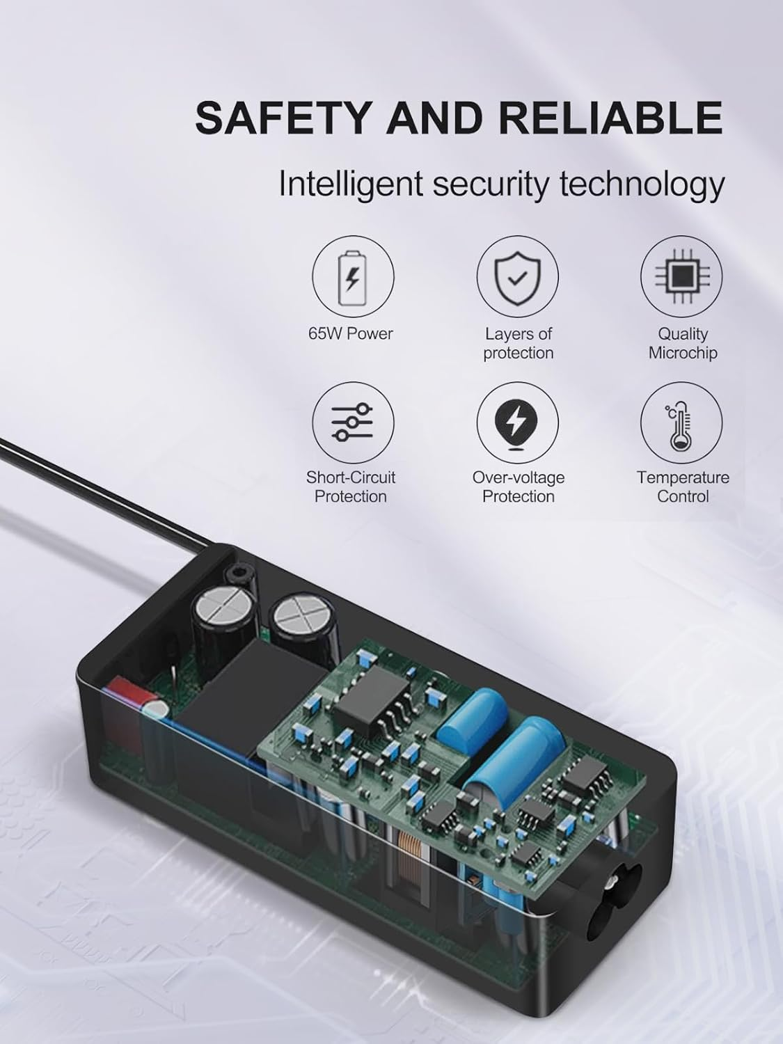 65W USB C Laptop Charger Fast Charger Compatible with Lenovo Thinkpad Yoga Dell Latitude Chromebook HP Spectre Elitebook Samsung Google Acer Asus Computer Replacement 45W USB Type C Power Supply Cord image number 2