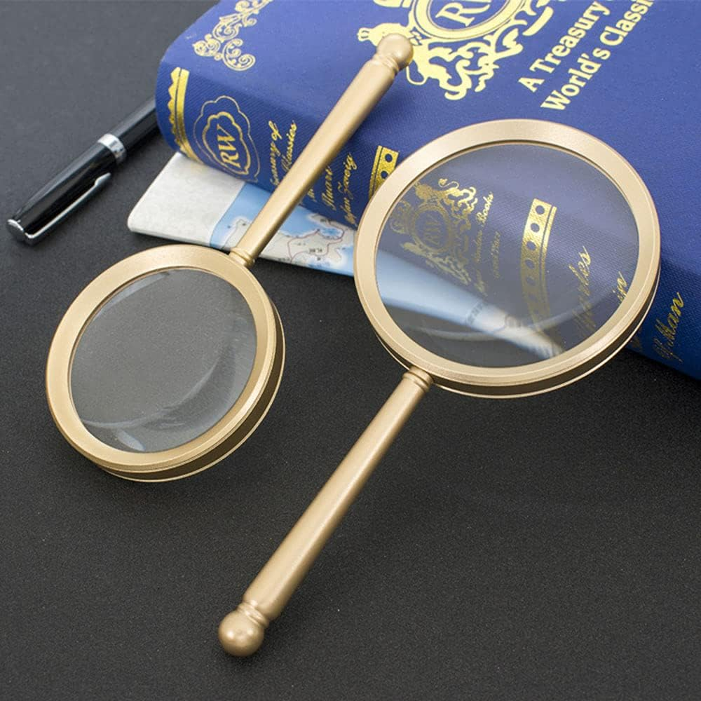 Meichoon Large Magnifying Glass 10X for Seniors & Kids,Handheld Reading Magnifier for Book Newspaper Reading,Close Work,Insect and Hobby Observation,Classroom Science(90Mm) image number 3