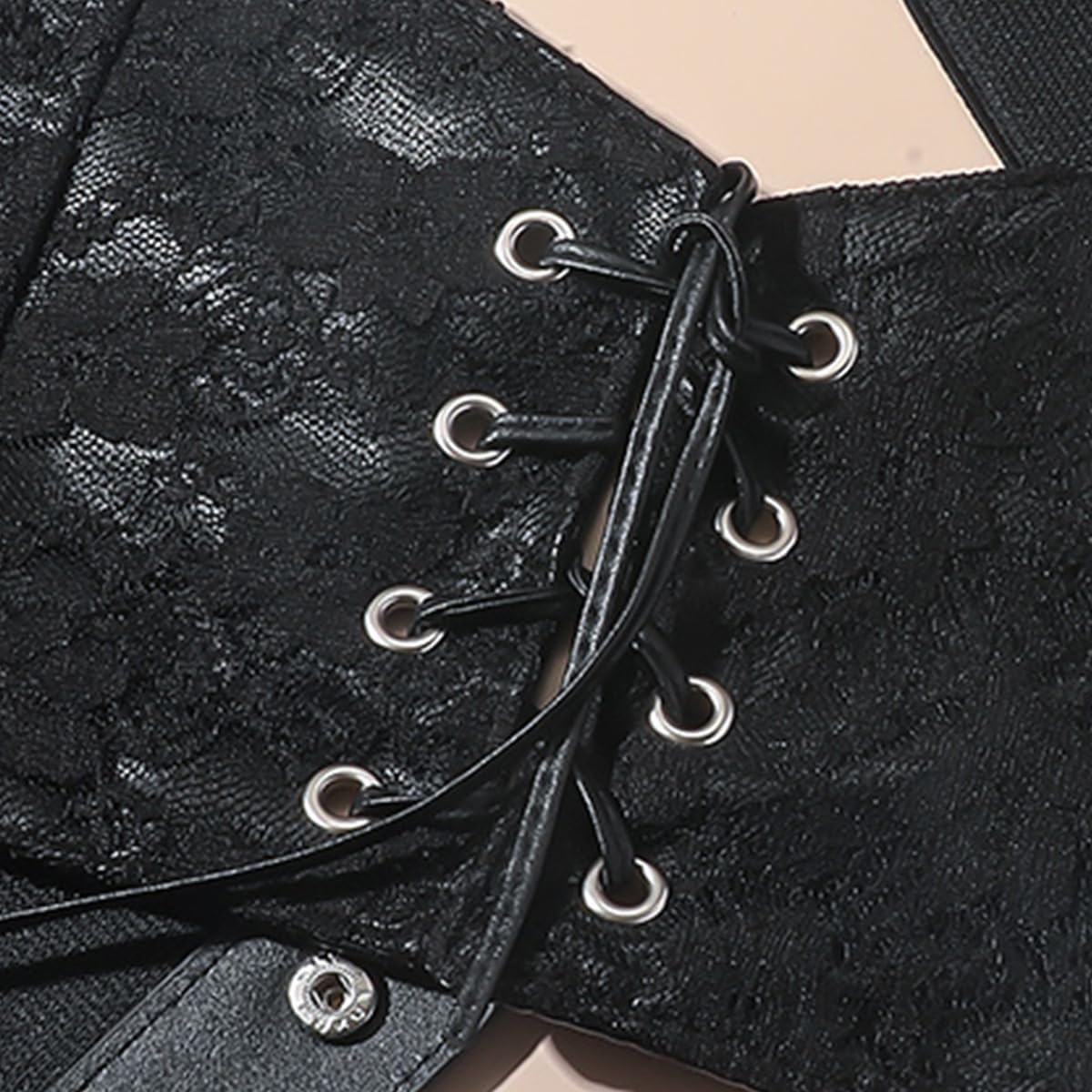 Lace Black Belt Harness Leather Waist Belts Goth Rave Body Harness Accessories for Women image number 2