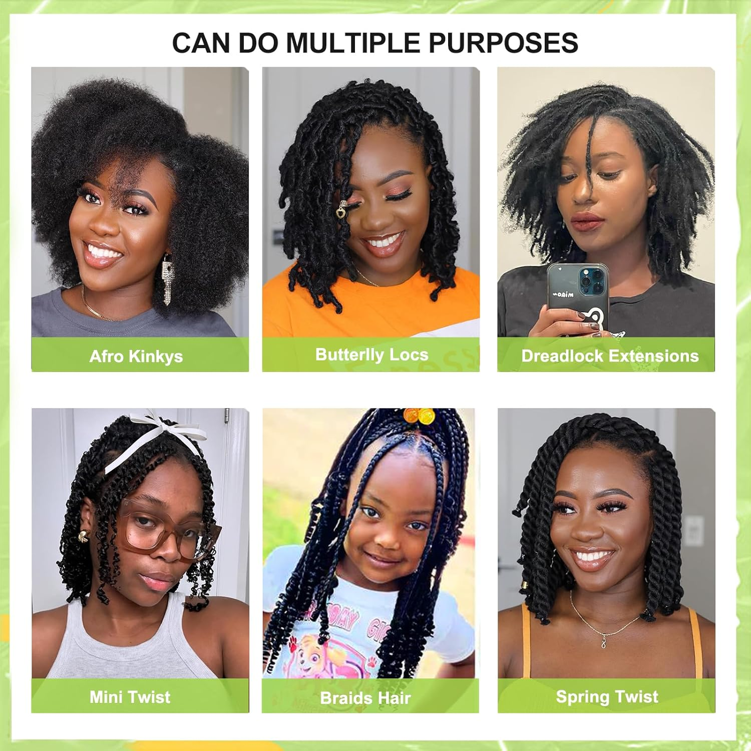 16 Inch Afro Kinkys Bulk Human Hair Kinky Curly Braiding Hair for Mini Twist 50G/Pack Natural Black 4C Dreadlock Extensions for Permanent Sister Locs/Mini Twists/Braids/Repair Can Dye and Bleach image number 6