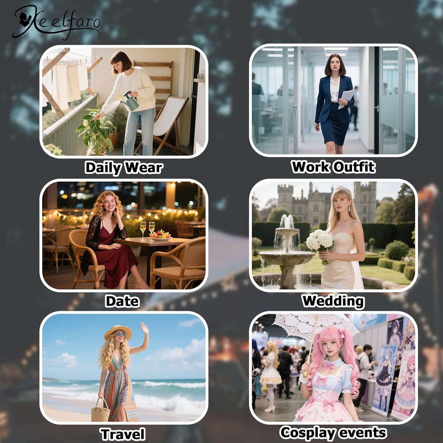 Xeelfaro Dark Brown Natural Straight Bob Wig for Women Full Head with Asymmetric Layered Cut & Free-Parting, Smooth 12Inch Wig for Decision-Making Scenarios Modern Styling (Dark Brown, 12Inch) image number 5