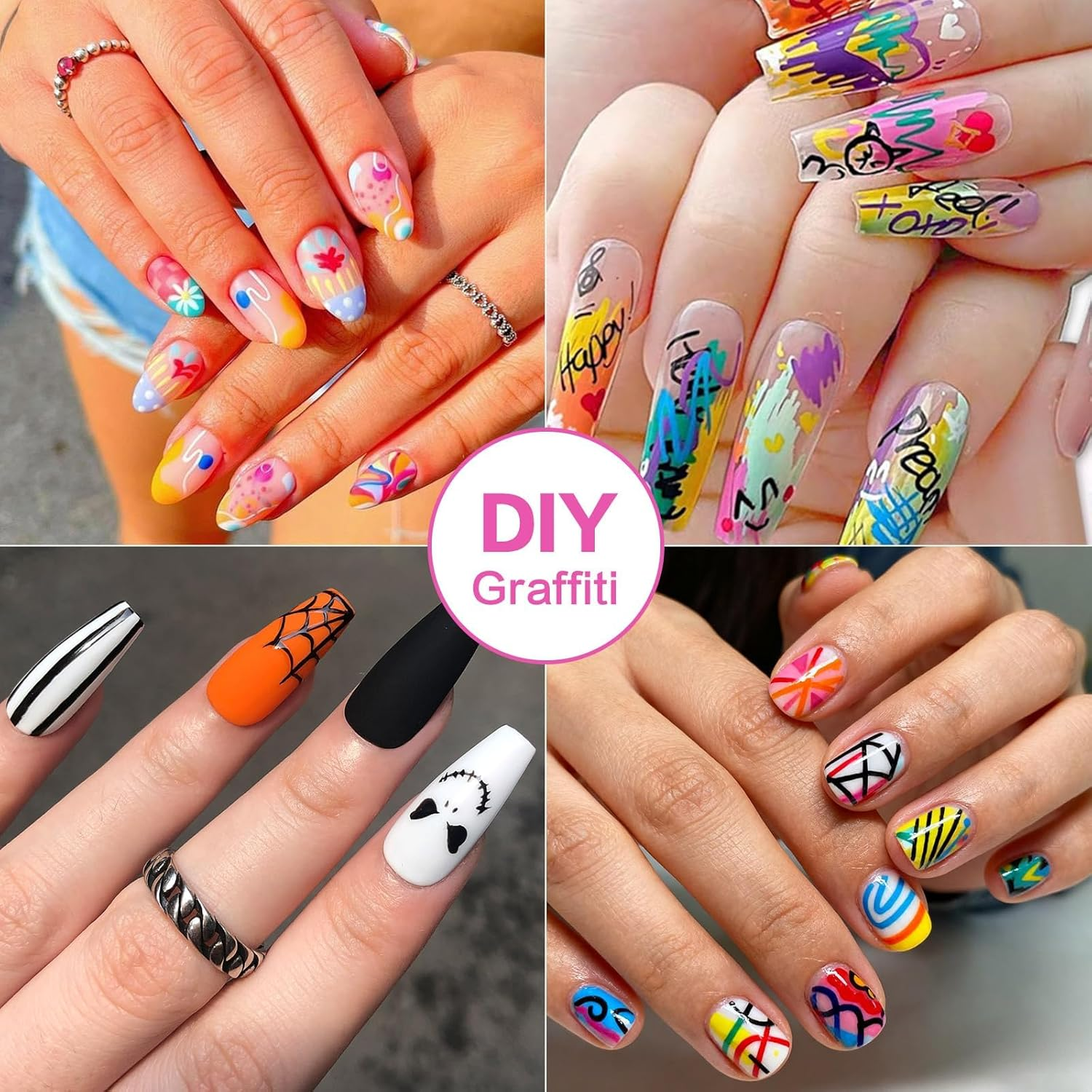 12 Colors Nail Art Pens Set, 2025 New Nail Art Markers for Gel Nails, Quickly Dry DIY Nail Doodle Pens for Home Salon image number 4