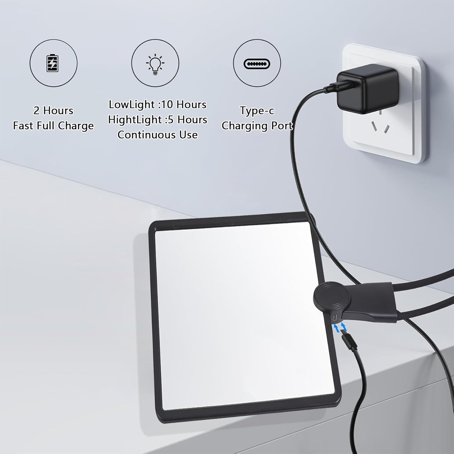 Hands Free Magnifying Glass with Light, 5X Magnifying Glasses for Reading, 48 Leds Lighted Magnifiers, Large Full Page Magnifier for Seniors Low Vision Close Work image number 2